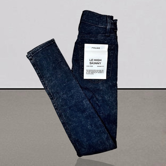 NWT FRAME Denim ‘Le High Skinny’ Jeans in “Dean” Wash Size 23 Celeb Favorite - Picture 1 of 12